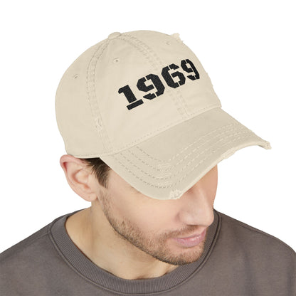 Vintage Distressed Dad Hat | 1969 Embroidered Cap for Casual Style, Birthday Gift, Father's Day, Everyday Wear