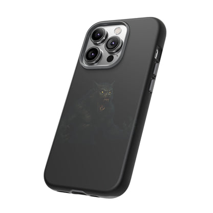 Werewolf Phone Case, Tough Cases, Black Panther Design, Gift for Animal Lovers, Phone Accessories, Fierce Phone Protection