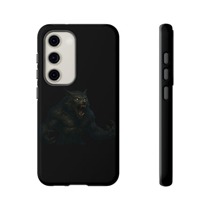 Werewolf Phone Case, Tough Cases, Black Panther Design, Gift for Animal Lovers, Phone Accessories, Fierce Phone Protection