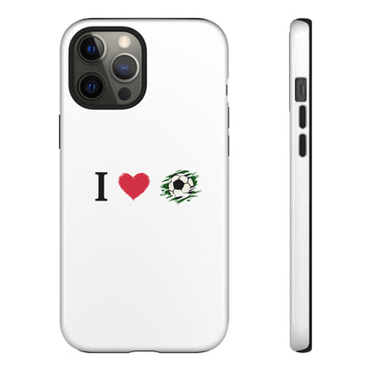 Soccer Phone Case, I Love Soccer, Tough Case Cover, Sporty Phone Accessories, Gift for Soccer Lovers, Unique Soccer Design