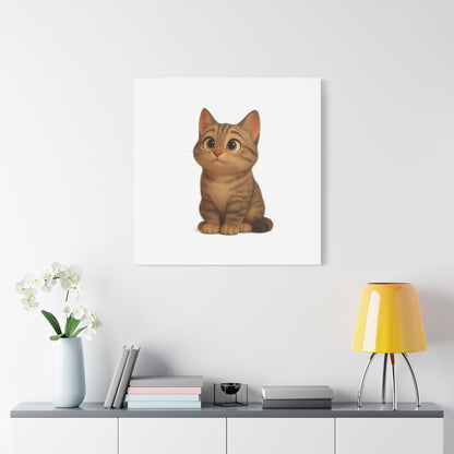 Adorable Cat Canvas Art, Cute Cat Wall Decor, Pet Lover Gift, Nursery Wall Art, Animal Print, Modern Home Decor