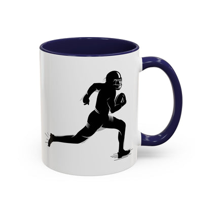 Football Player Themed Accent Coffee Mug, Sports Fan Gift, Unique Mug for Athletes, Coffee Lover, Game Day Essential
