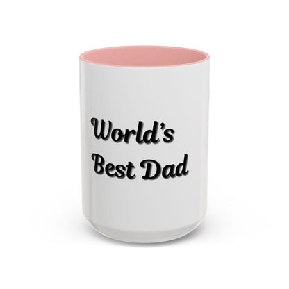 World's Best Dad Accent Coffee Mug - Perfect Gift for Father's Day