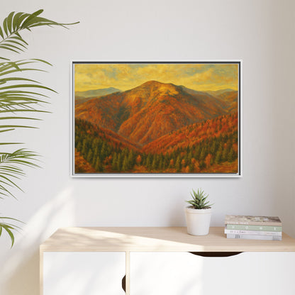 Autumn Landscape Wall Art, Cozy Home Decor, Nature Print, Framed Canvas, Fall Decorations, Gift Idea for Art Lovers