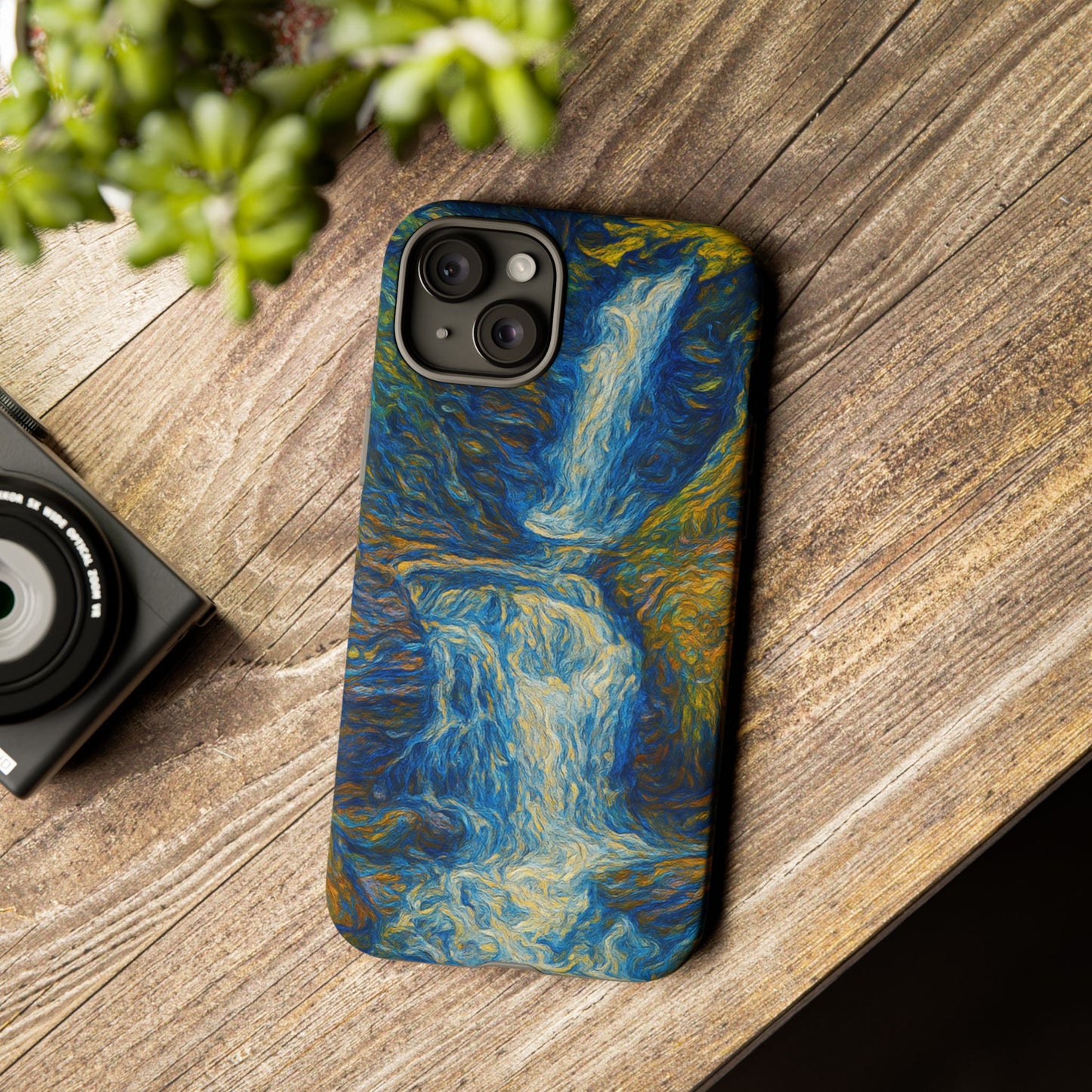 Artistic Phone Case - Waterfall Design, Unique Gift, Phone Accessory, Nature Lover, Original Artwork