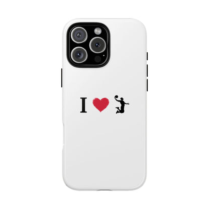 I Love Basketball Phone Case, Sporty Cell Cover, Basketball Gift for Players, Tough Cases, Love for Sports Accessories
