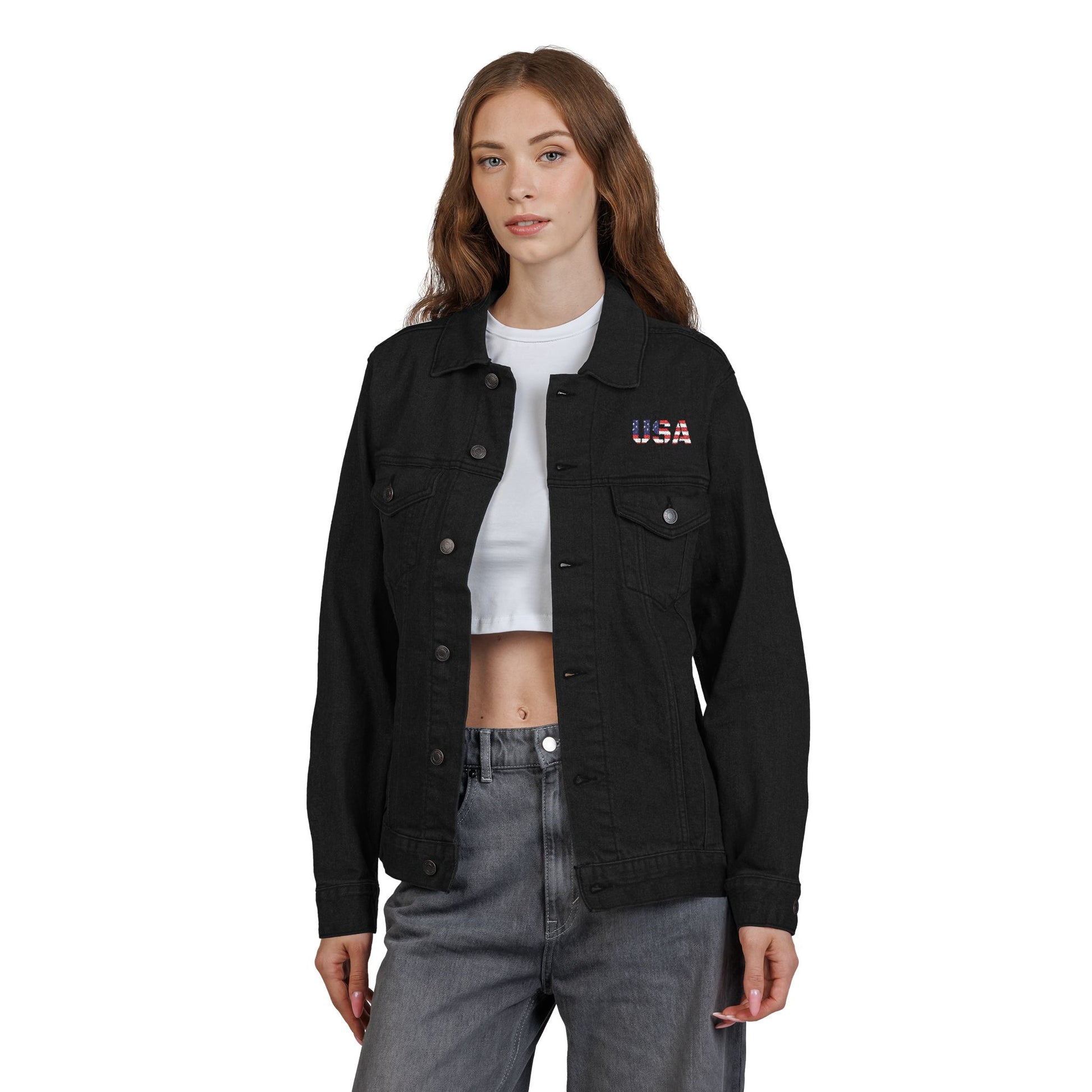 Embroidered Unisex Denim Jacket - Stylish, Casual, Perfect for Summer Outings, Men's & Women's Fashion Statement, Birthday Gift, [...] - product image