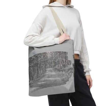 Scenic Path Tote Bag, Reversible Tote, Eco-Friendly Shopper, Outdoor Adventure Bag, Gift for Nature Lovers, Stylish Carryall