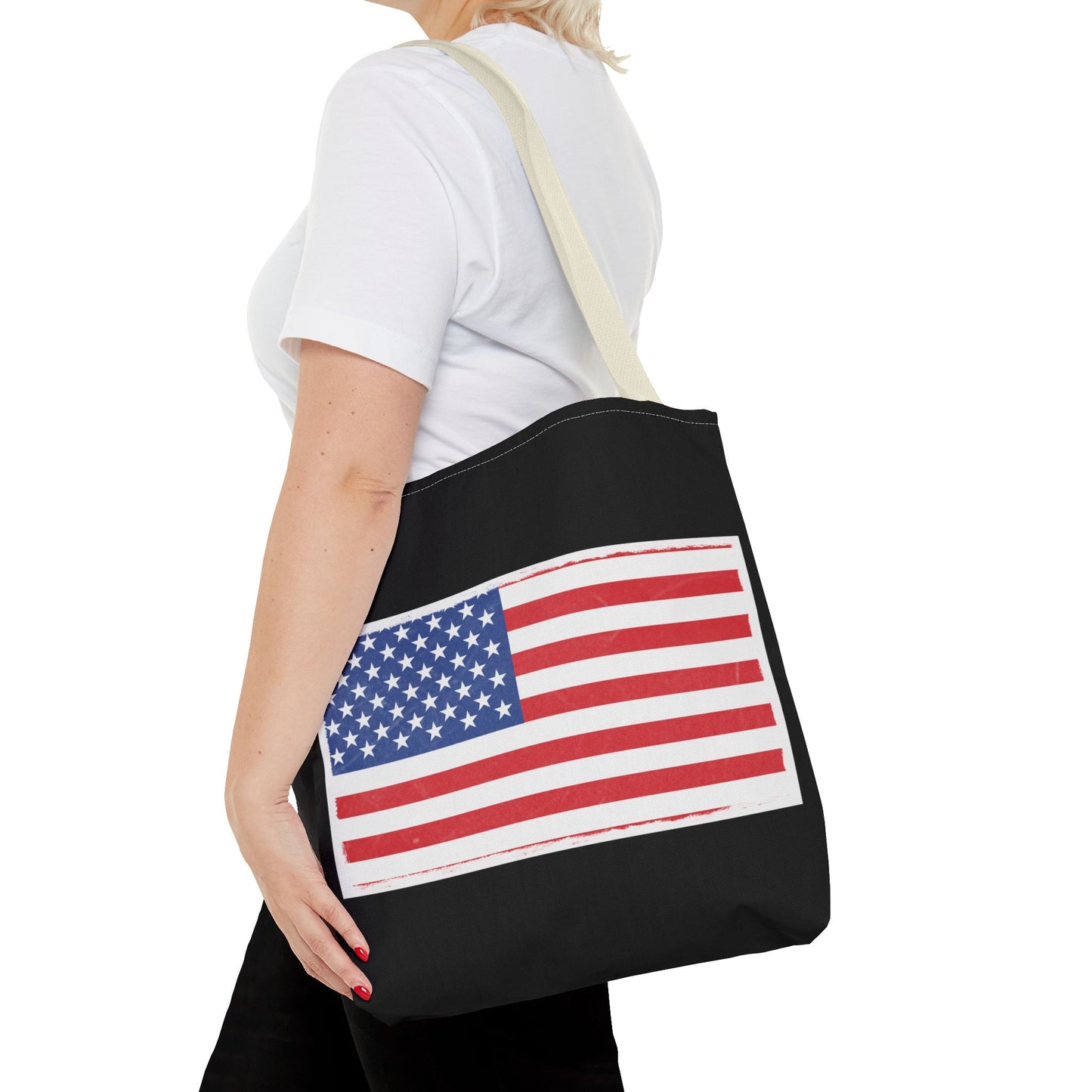 Patriotic Tote Bag, American Flag Carryall, Beach Bag, Reusable Shopping Tote, Independence Day Gift