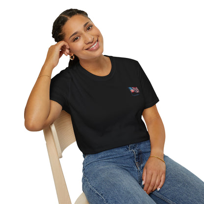 Patriotic Unisex Softstyle T-Shirt, American Flag Tee, USA Pride Shirt, Perfect for Independence Day, Casual Wear