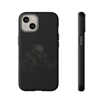 Werewolf Phone Case, Tough Cases, Black Panther Design, Gift for Animal Lovers, Phone Accessories, Fierce Phone Protection