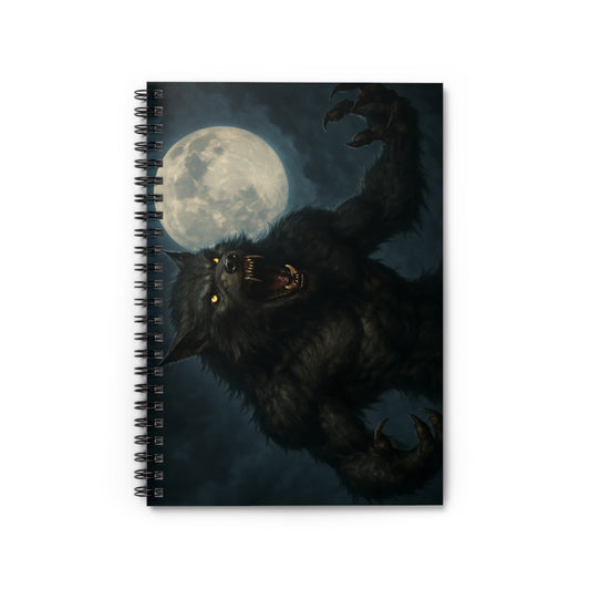 Nightmare Moon Werewolf Spiral Notebook - Perfect for Horror Lovers - Best Paper products | Gothic Decor Store | Buy Online