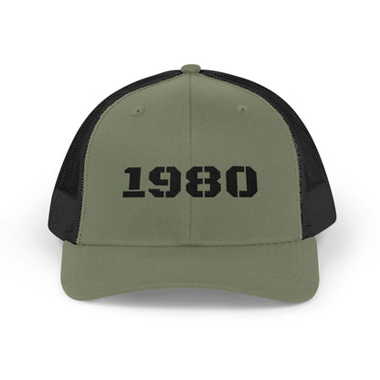 Vintage 1980 Snapback Trucker Cap | Retro Hat, Gift for 80s Kids, Fashionable Baseball Cap, Unisex Headwear, Summer Accessory