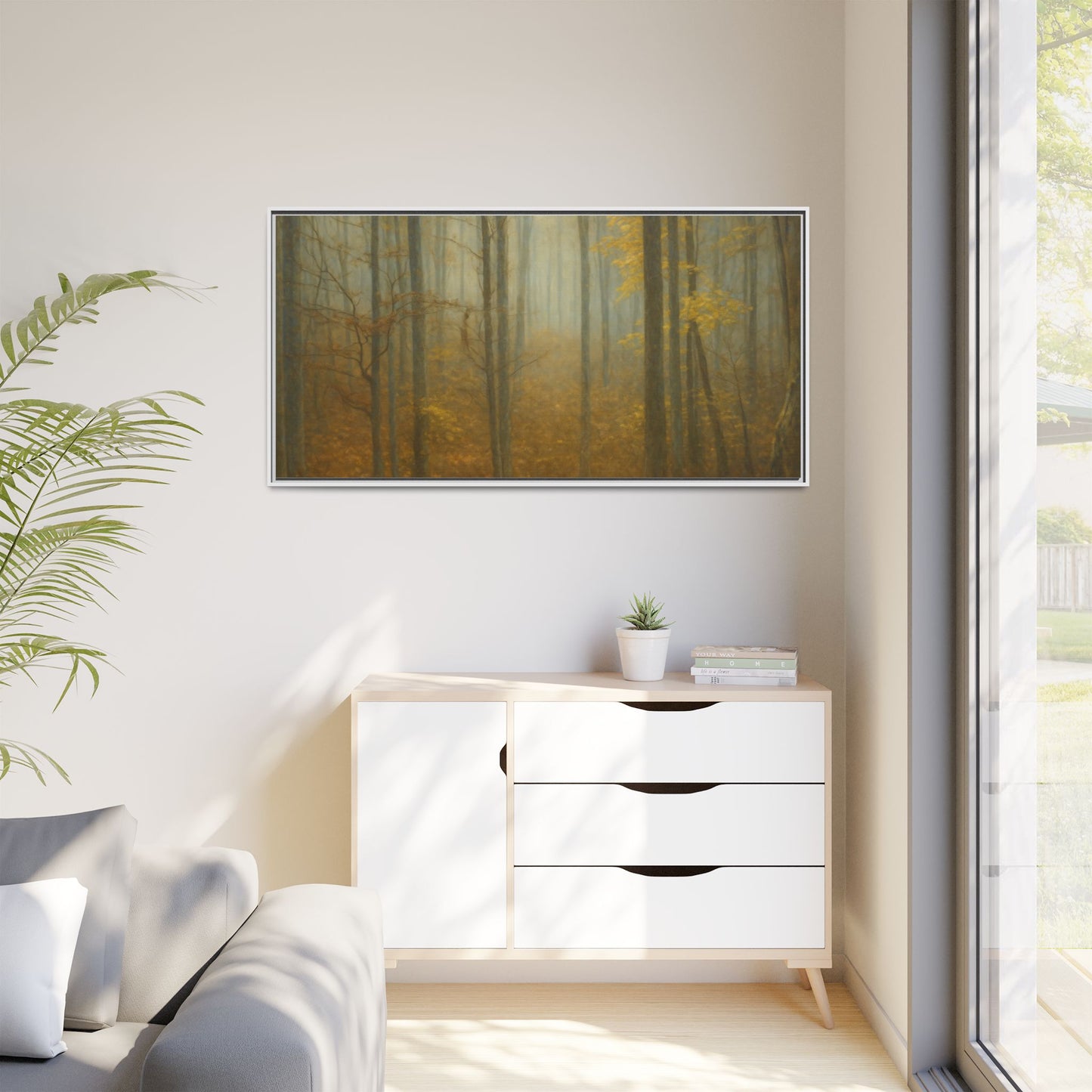 Framed Matte Canvas Art | Serenity in the Forest | Nature Wall Decor, Home Gallery, Cozy Living Room, Gift for Nature Lovers