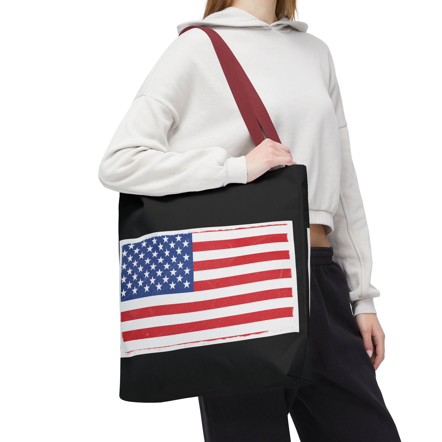 Patriotic Tote Bag, American Flag Carryall, Beach Bag, Reusable Shopping Tote, Independence Day Gift
