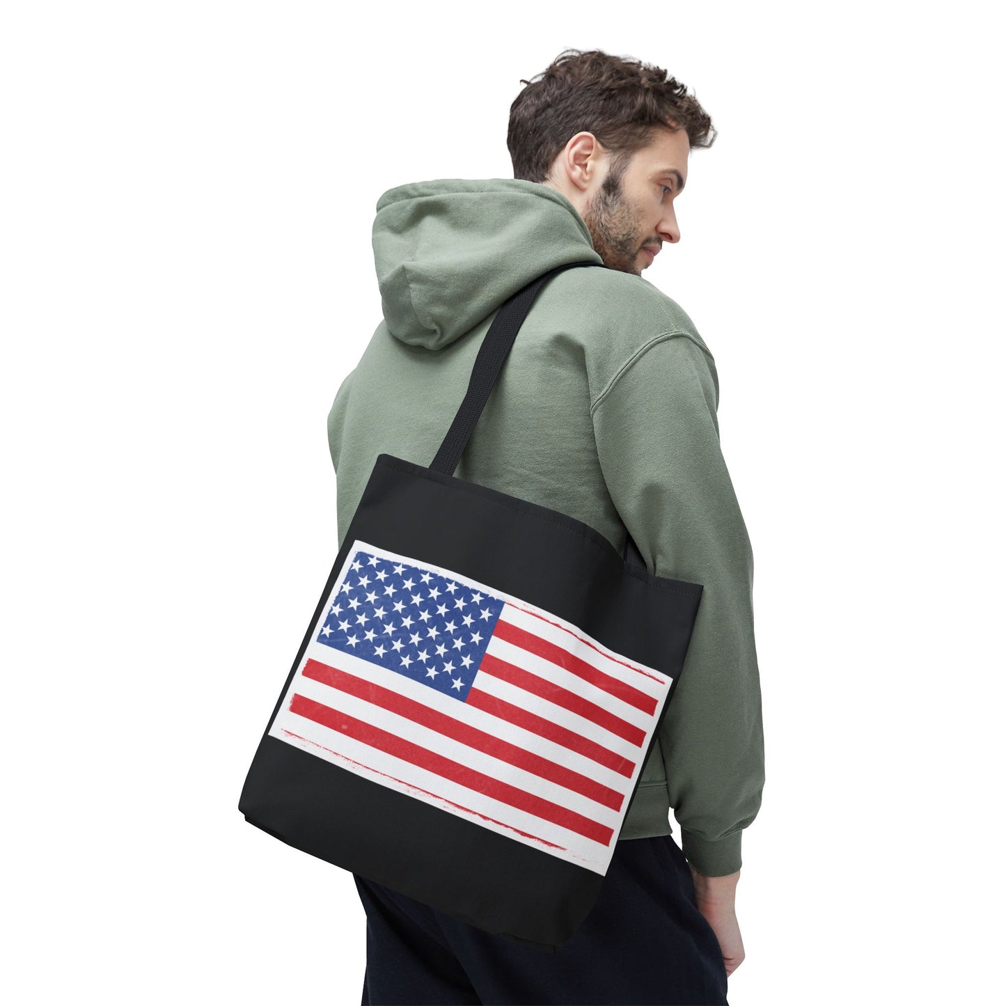 Patriotic Tote Bag, American Flag Carryall, Beach Bag, Reusable Shopping Tote, Independence Day Gift