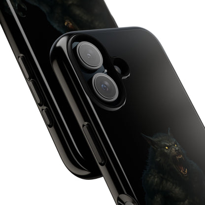 Werewolf Phone Case, Tough Cases, Black Panther Design, Gift for Animal Lovers, Phone Accessories, Fierce Phone Protection