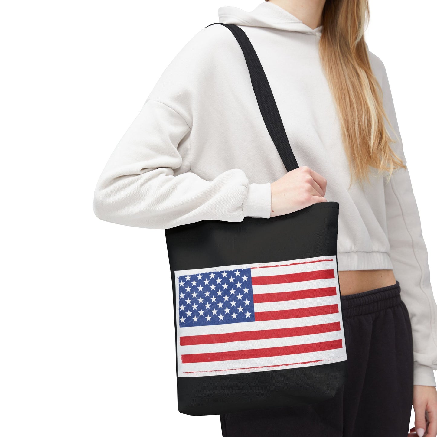 Patriotic Tote Bag, American Flag Carryall, Beach Bag, Reusable Shopping Tote, Independence Day Gift