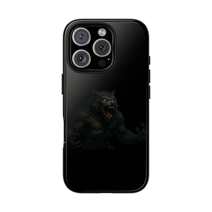 Werewolf Phone Case, Tough Cases, Black Panther Design, Gift for Animal Lovers, Phone Accessories, Fierce Phone Protection