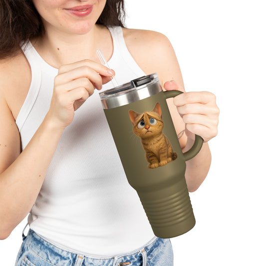 Cute Cat Insulated Travel Mug, 40oz - Perfect for Pet Lovers, Gifts for Cat Owners, Travel Accessories, Cute Drinkware, Animal Lovers - product image