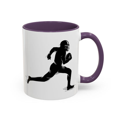 Football Player Themed Accent Coffee Mug, Sports Fan Gift, Unique Mug for Athletes, Coffee Lover, Game Day Essential