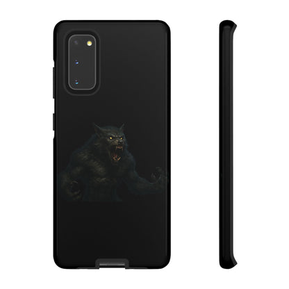 Werewolf Phone Case, Tough Cases, Black Panther Design, Gift for Animal Lovers, Phone Accessories, Fierce Phone Protection