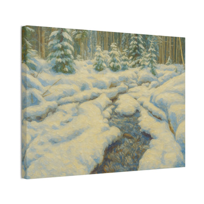 Winter Landscape Canvas Art, Nature Decor, Gallery Wall Art, Cozy Home Accent, Winter Wonderland Painting