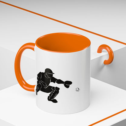 Baseball Catcher Coffee Mug, Sports Gift for Coaches, Black Accent Mug for Fans, Perfect for Birthdays & Celebrations, Unique Cup