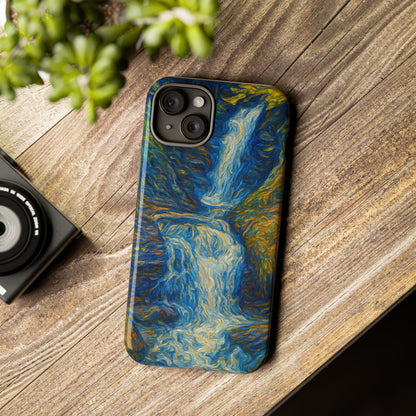 Artistic Phone Case - Waterfall Design, Unique Gift, Phone Accessory, Nature Lover, Original Artwork