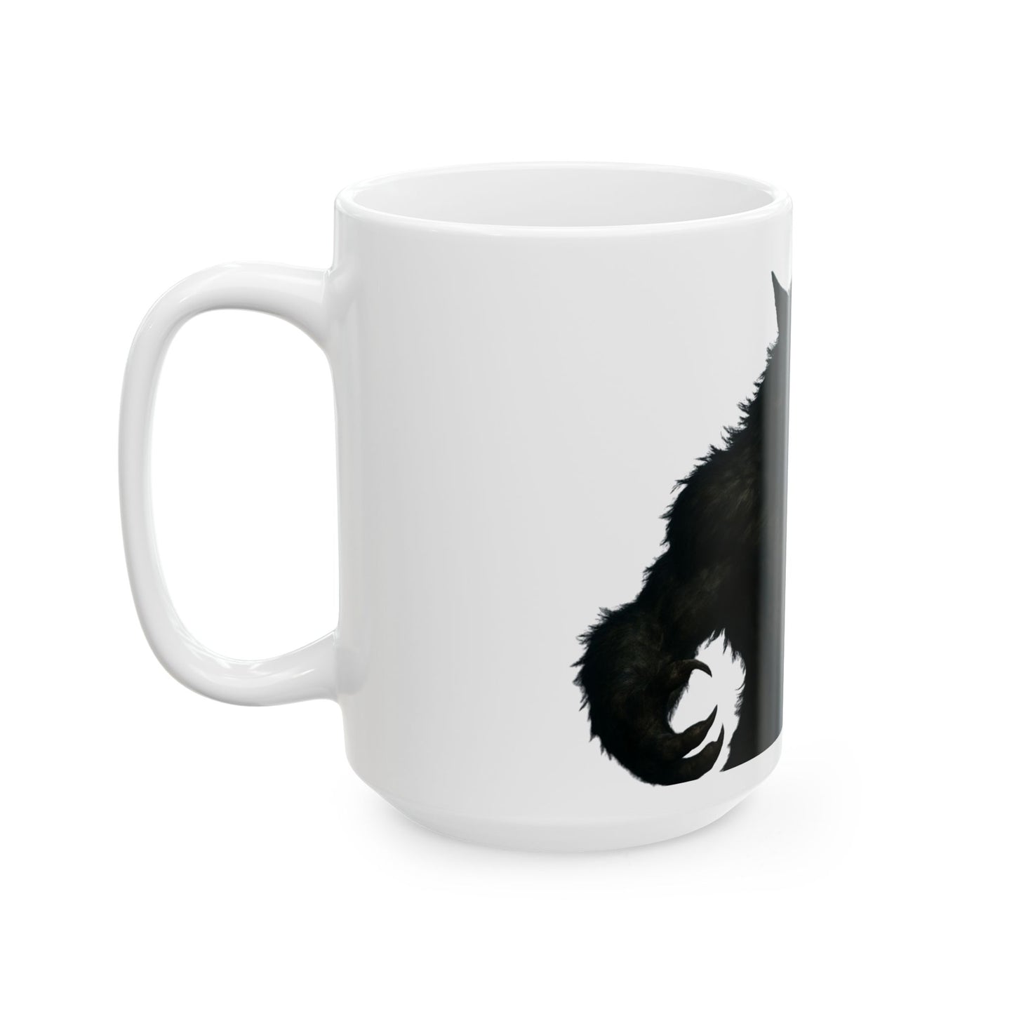 Werewolf Graphic Ceramic Mug, Unique Gift for Animal Lovers, Halloween Decor, Coffee Cup, 11oz 15oz Sizes Available