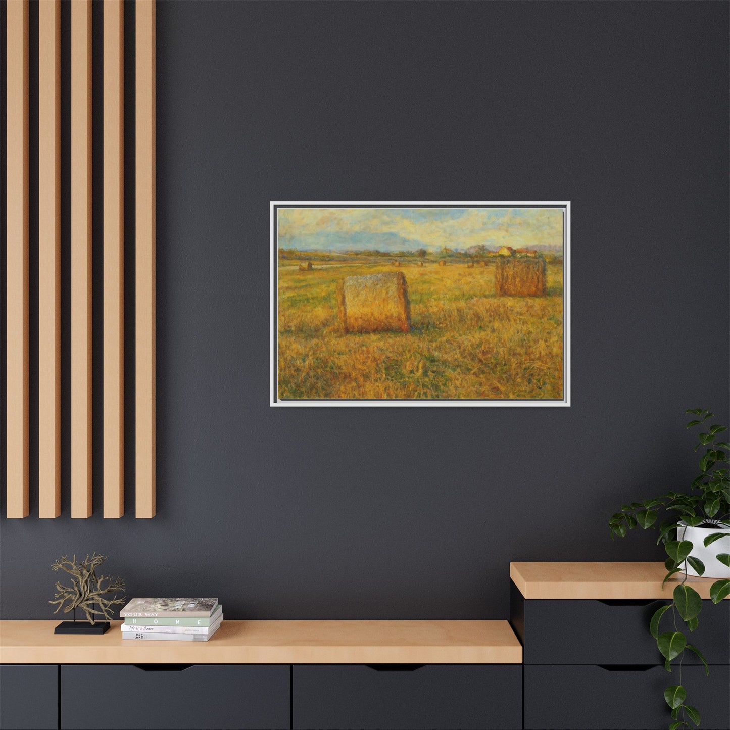 Framed Matte Canvas Wall Art - Rustic Farm Landscape, Country Decor, Home Gallery, Gift for Nature Lovers, Housewarming Decor