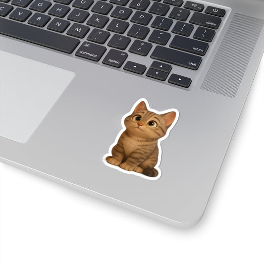 Adorable Cat Kiss-Cut Stickers, Cute Cat Decor, Pet Lover Gifts, Laptop Stickers, Kids' Room Decor