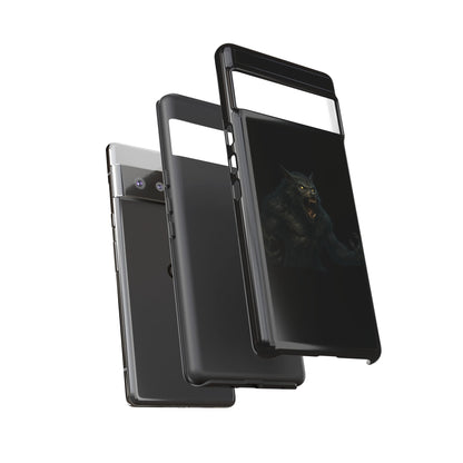 Werewolf Phone Case, Tough Cases, Black Panther Design, Gift for Animal Lovers, Phone Accessories, Fierce Phone Protection