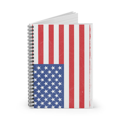 American Flag Spiral Notebook - Ruled Lines, Patriotic Journal, USA Theme, Gift for Veterans, College Supplies, Independence Day Notebook