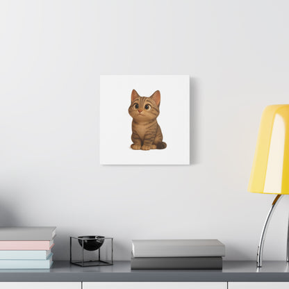 Adorable Cat Canvas Art, Cute Cat Wall Decor, Pet Lover Gift, Nursery Wall Art, Animal Print, Modern Home Decor