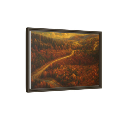 Autumn Landscape Framed Canvas Art, Cozy Home Decor, Warm Fall Vibes, Gift for Nature Lovers, Perfect for Thanksgiving