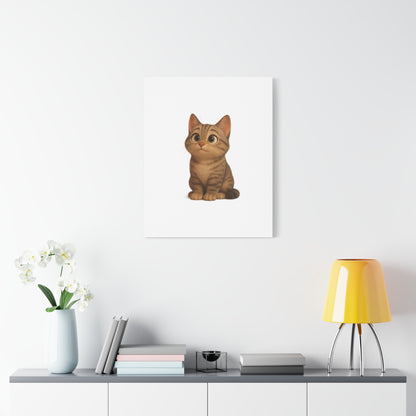 Adorable Cat Canvas Art, Cute Cat Wall Decor, Pet Lover Gift, Nursery Wall Art, Animal Print, Modern Home Decor
