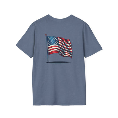 Patriotic Unisex Softstyle T-Shirt, American Flag Tee, USA Pride Shirt, Perfect for Independence Day, Casual Wear