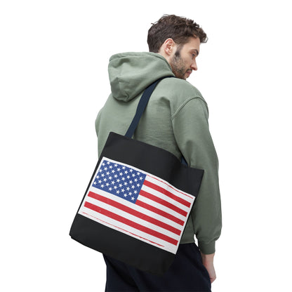 Patriotic Tote Bag, American Flag Carryall, Beach Bag, Reusable Shopping Tote, Independence Day Gift