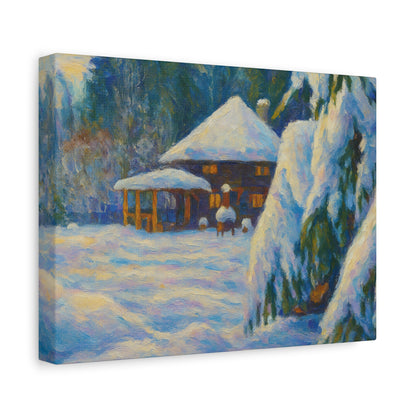 Winter Landscape Canvas Wall Art, Cozy Home Decor, Christmas Gift, Seasonal Artwork, Impressionist Style