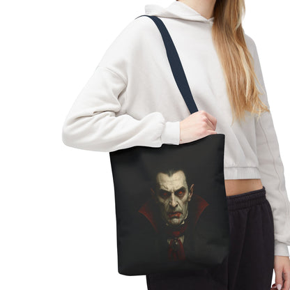 Vampire Haunted Tote Bag, Spooky Shopping Bag, Halloween Accessory, Gothic Style Handbag, Perfect for Halloween Parties, Unisex Tote