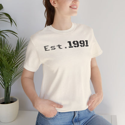 Established 1991 Unisex Jersey Tee | Vintage Anniversary Gift | Casual Wear, Birthday Shirt, Retro Style, Statement Tee, Gift for Him/Her
