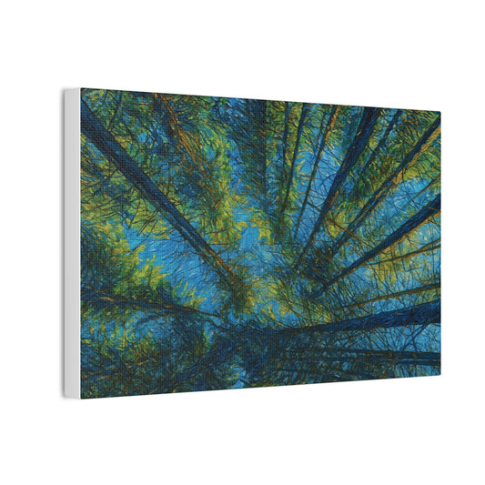 Canvas Wall Art, Forest Perspective Print, Nature Decor, Home & Office Art, Rustic Wall Hanging, Tree Art for Nature Lovers - product image