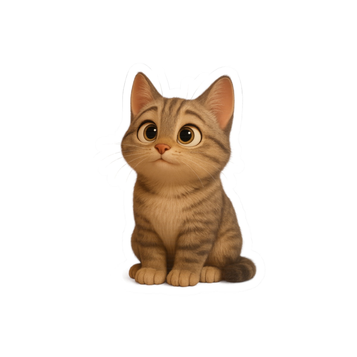 Adorable Cat Kiss-Cut Stickers, Cute Cat Decor, Pet Lover Gifts, Laptop Stickers, Kids' Room Decor