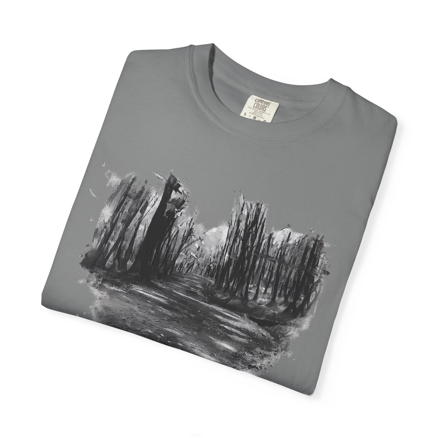 Artistic Forest Scene T-shirt | Nature Lover Gift, Outdoor Adventure Tee, Eco-Friendly Fashion, Vintage Inspired Clothing, Unisex Gift