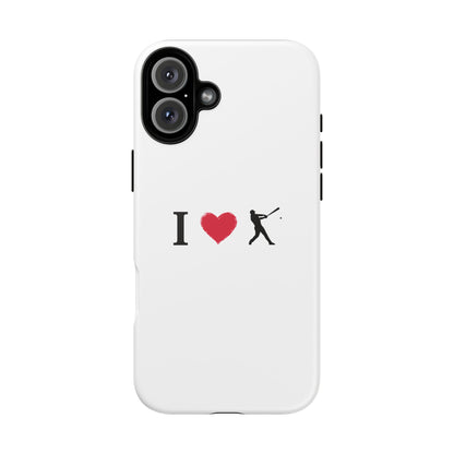Baseball Love Phone Case, Tough Cases for Sports Lovers, i Heart Baseball Protection, Gift for Players, Cute Sports Case