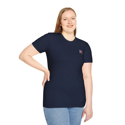 Patriotic Unisex Softstyle T-Shirt, American Flag Tee, USA Pride Shirt, Perfect for Independence Day, Casual Wear