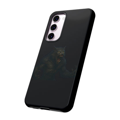 Werewolf Phone Case, Tough Cases, Black Panther Design, Gift for Animal Lovers, Phone Accessories, Fierce Phone Protection
