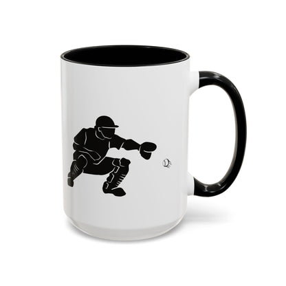 Baseball Catcher Coffee Mug, Sports Gift for Coaches, Black Accent Mug for Fans, Perfect for Birthdays & Celebrations, Unique Cup