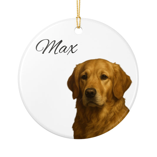 Dog Personalised Ceramic Decoration Ornament, (1pc) - Pet Keepsake for Christmas Tree, Custom Puppy Gift, Unique Dog Lover Decor,